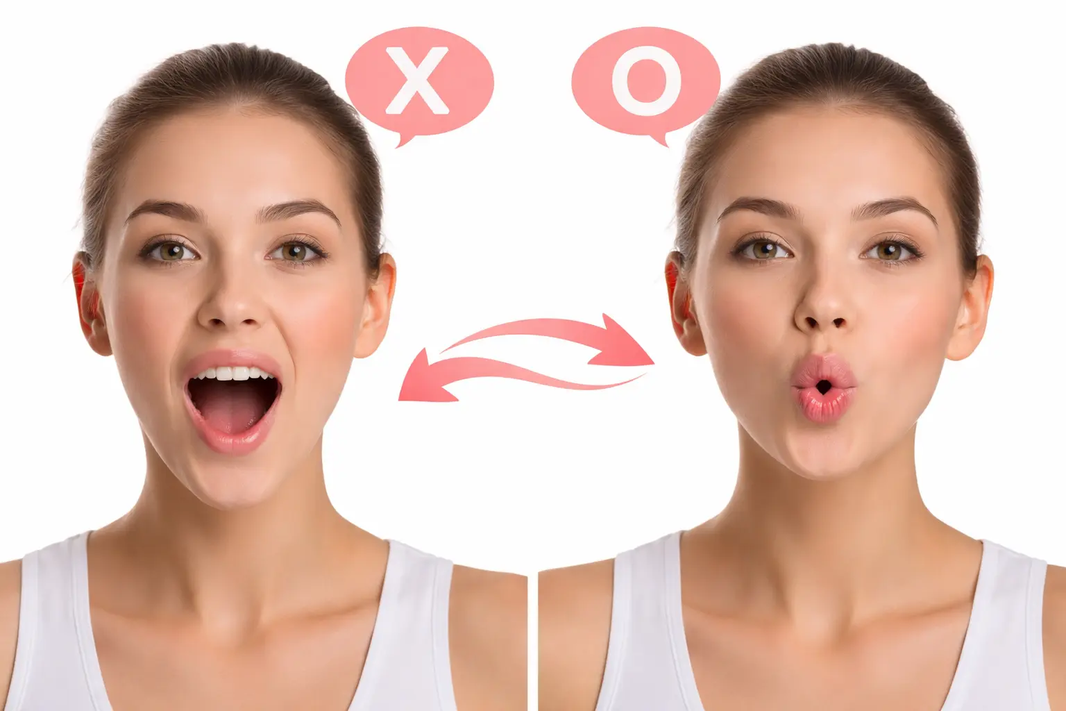 X and O helps reduce the face fat around your cheeks, defining the jawline