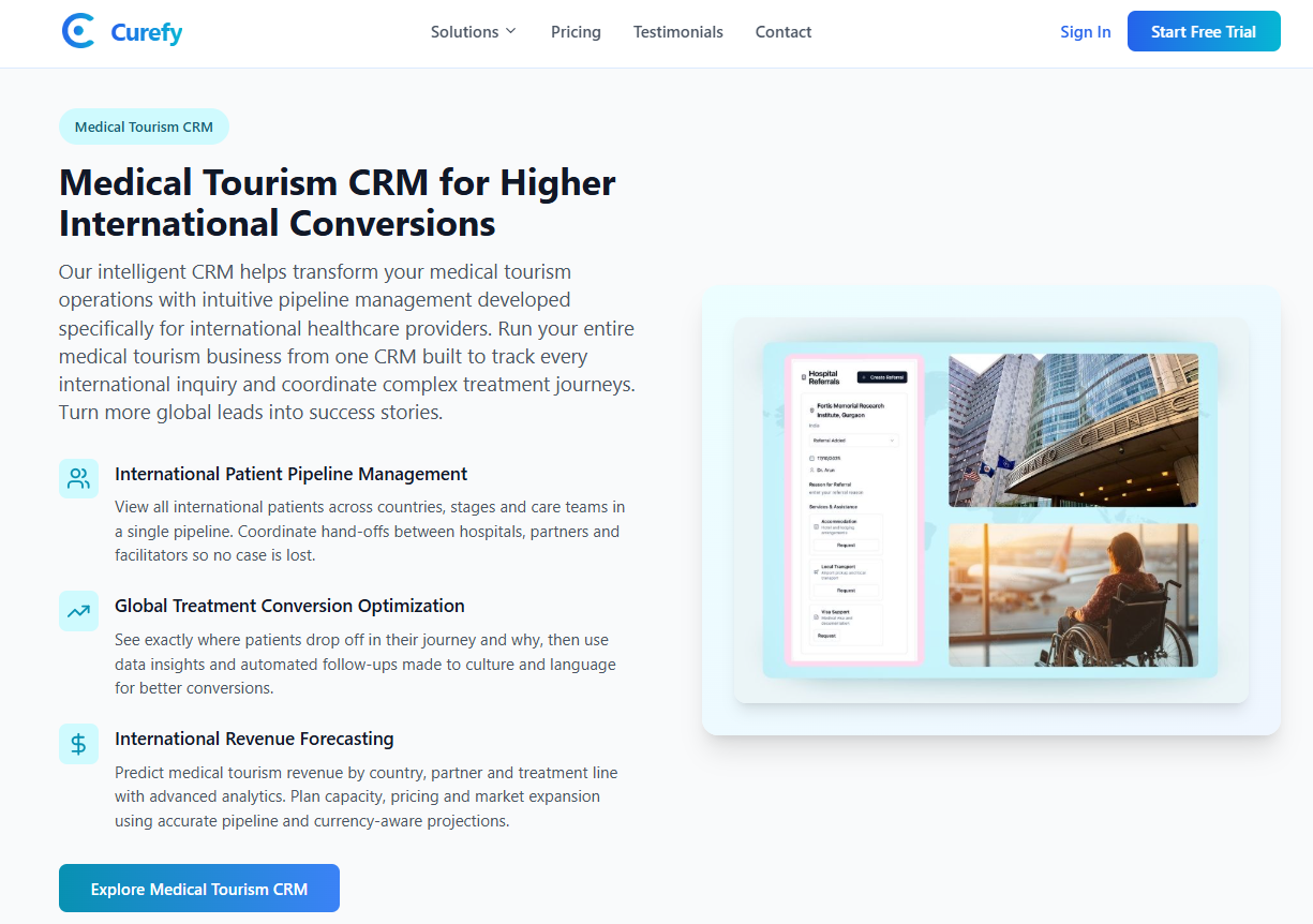 Curefy is the best medical tourism management software that has helped thousand facilitators and doctors increase their global outreach